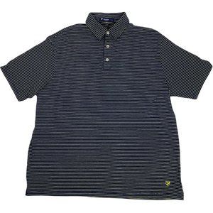 Cremieux XL Polo Shirt Navy Striped Yellow Classics Short Sleeve